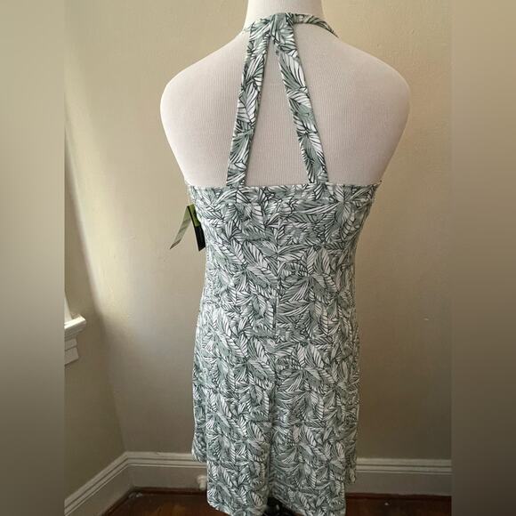 Eddie Bauer Harmony Dress in Green/White Leaf Pattern Large - Picture 4 of 9